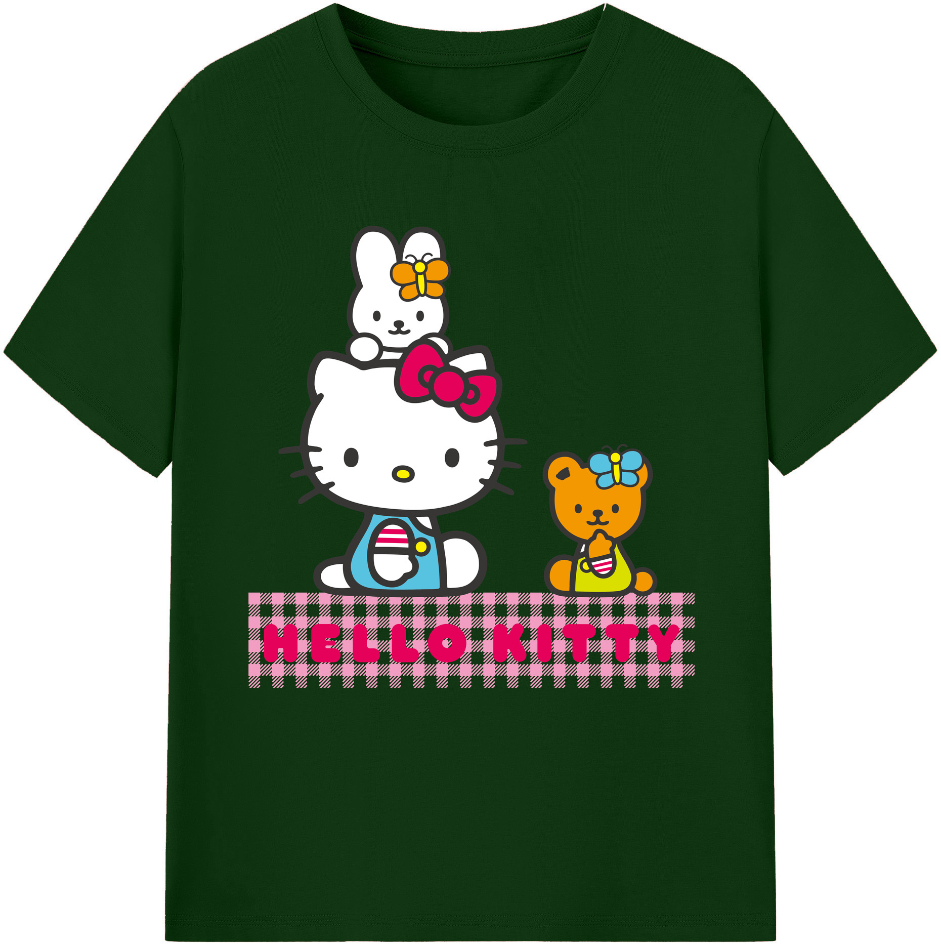 （画像用） Hello Kitty ハローキティ 綿100％半袖Tシャツ（フロントプリント）